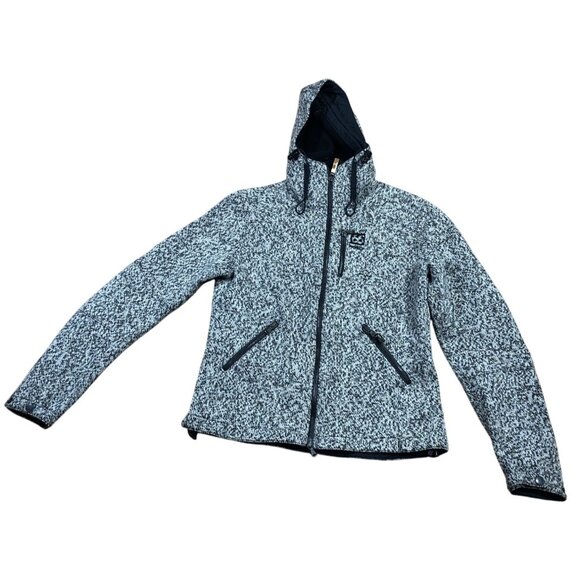 66 North Iceland Jacket Womens S Vindur Fleece Wool Blend Full Zip Drawstring Ho